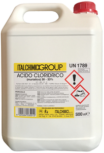 ACIDO CLORIDICO MURIATICO PURO AL 33%  LT5