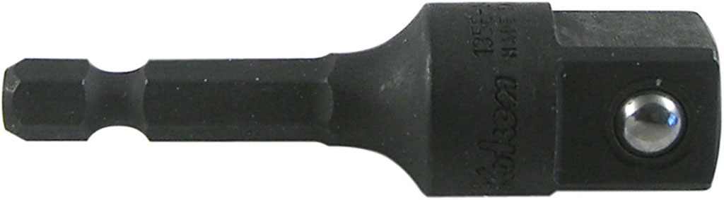 Adattatore per bussole - impronta quadro 1/2 con sfera di tenuta - lunghezza 60 mm - esagono 1/4 - adatto per avvitatori ad impu