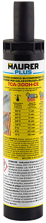 ANCORANTE CHIMICO BICOMPONENTE IBRIDO MPLUS 300ML MAURER TCA-300H-CE