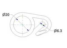 ANELLO IN PLASTICA CON APERTO PER TENDE DOCCIA IN MOPLEN