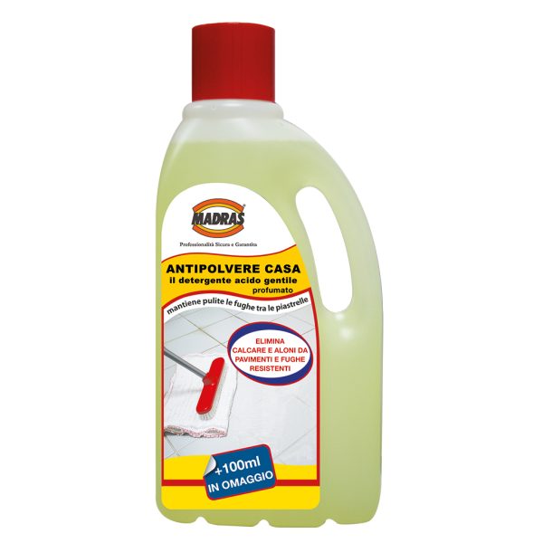 ANTIPOLVERE CASA 1LT. Detergente acido gentile profumato, antipolvere ed anticalcare, per pavimenti ceramici.