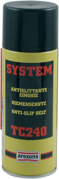ANTISLITTANTE CINGHIE SPRAY adatto per cinghie piatte, tonde, trapezoidali di cuoio o gomma SYSTEM TC240 ML400