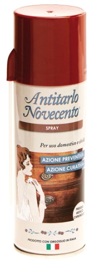 ANTITARLO 900 SPRAY ML200. E' un insetticida aerosol efficace contro tutti gli insetti che attaccano il legno.  Per uso domestic