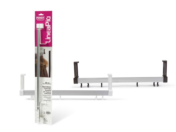 APPENDIABITI PER PORTE IN ALLUMINIO PENDY ASSORTITI 60CM. CON 6 GANCI SCORREVOLI ART. 15550