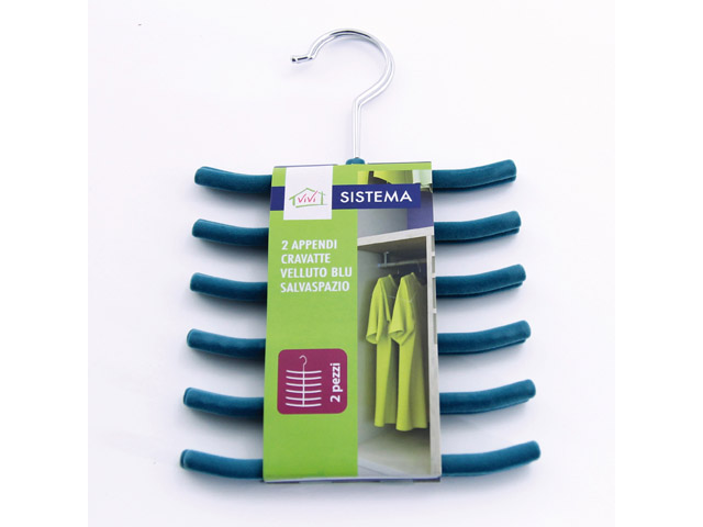 APPENDICRAVATTE VELLUTATO BLUConfezione 2 appendicravatte.