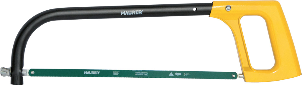 Archetto per seghetti fissi 300 mm MAURER -  impugnatura in alluminio - telaio tubolare estensibile in acciaio - completo di lam
