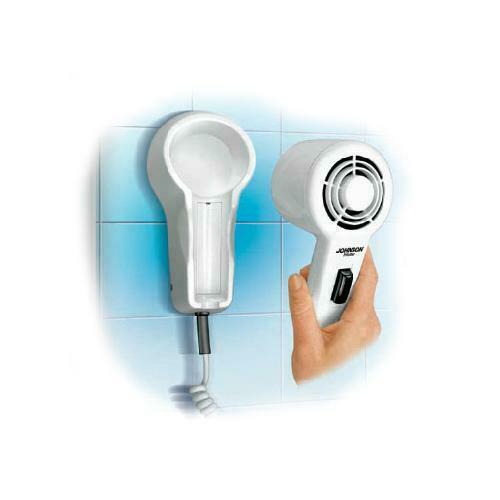ASCIUGACAPELLI DA PARETE ALBERGO JOHNSON HOTEL 1000W ON/OFF CON ACCESSORIO PORTA PHON