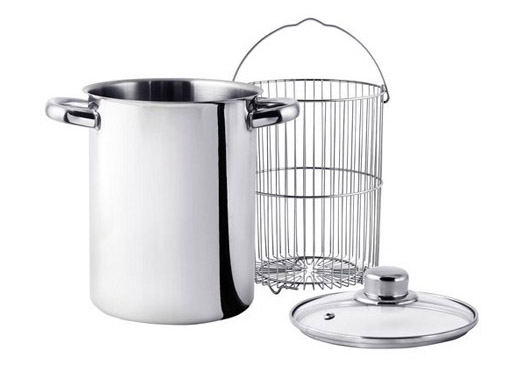 ASPARAGERA 2 MANICI HOTPOTAsparagera in acciaio inox con cestello e coperchio in vetro. Diametro 16 cm. Altezza 21cm. Adatta a t