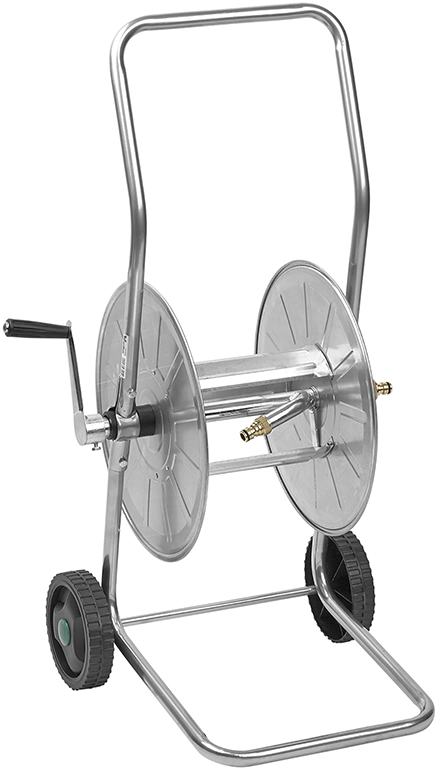Avvolgitubo a carrello PAPILLON  - per 50 m di tubo da 1/2  - con tamburo e telaio in lamiera e acciaio verniciato colore grigio