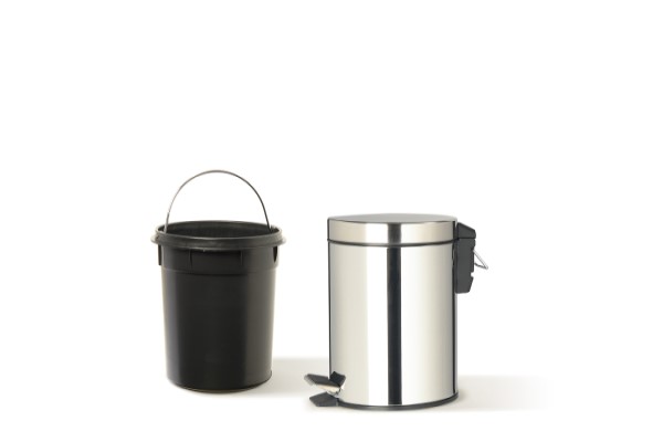 BIDONE PREMIUM CON PEDALE CON VASCHETTA LT3 INOX SATINATO ART. 0445