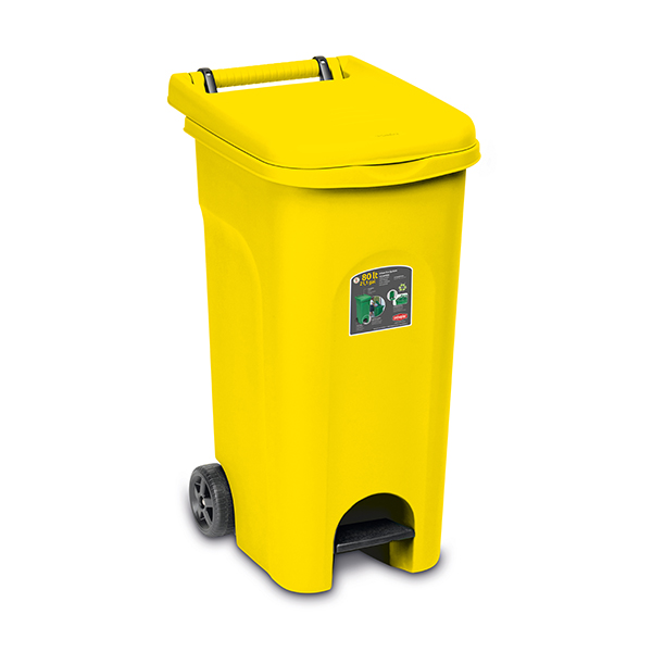 BIDONE Urban Eco System 80 lt con pedale GIALLO