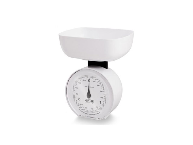 Bilancia meccanica da cucina in plastica KG 5 - 20 GRAMMI  in colore bianco