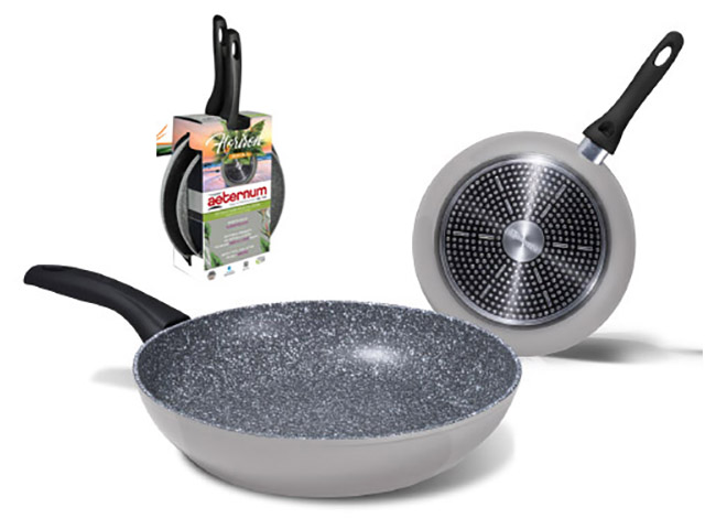 BIS PADELLE HORIZON. Confezione 2 padelle cm.24 e cm.28 in alluminio riciclato. Fondo adatto a tutti i tipi di cottura incluso l