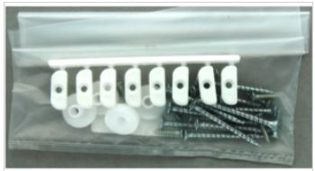 BLISTER ACCESSORI 'MAYA' BIANCAMod. MAYA kit accessori montaggio. Colore bianco