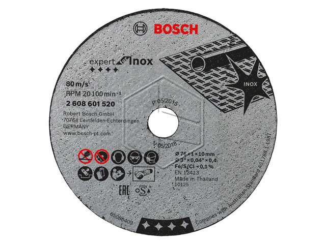 Bosch disco per miniangolare a batteria Litio GWS 10,8-76 V-EC Professional. Misura 76x1x10 mm. Adatto per il taglio di material