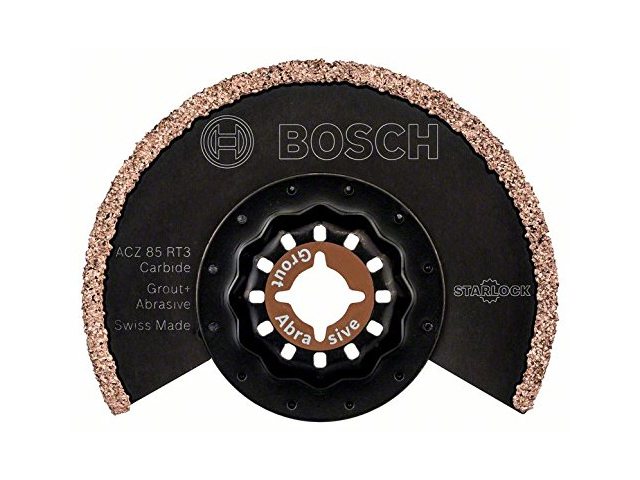 Bosch lama segmentata in metallo duro da 85 mm. Adatta per fresatura di fughe su piastrelle da parete e da pavimento, fresatura/