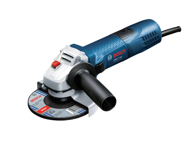 Bosch smerigliatrice GWS 7-115. Potenza ass. 720w. Disco da 115 mm. Bloccaggio dell'alberino. 11,000 giri/min. a vuoto. Interrut