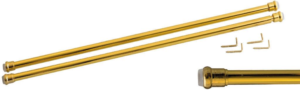 Bris-bris allungabile CM36/60 per tende, MAURER mod. IUTA -  diam. 8 mm - con molla - con ventose e cancani - in acciaio colore 