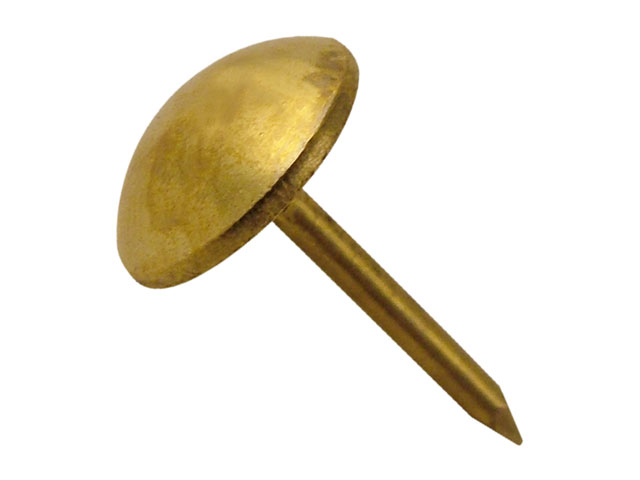 Bulletta per tappezziere, testa bombata, in ferro ottonato.MM9 PZ50