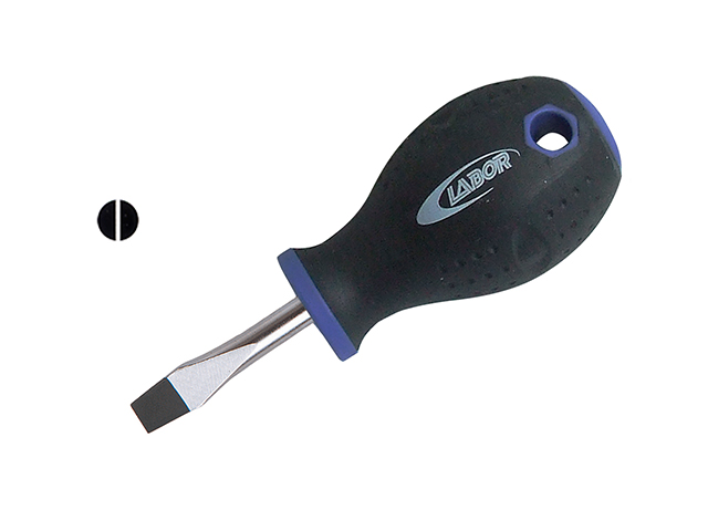 Cacciavite lama meccanica mm6,0x38 LABOR nano con lama a taglio in acciaio cromo vanadio molibdeno, punta magnetica e manico erg