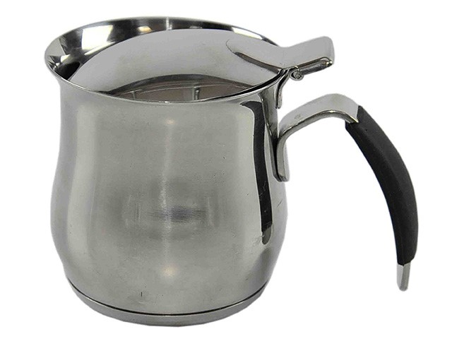 CAFFETTIERA / TEIERA OMNIA 10 TAZZE a servire in acciaio inox, con triplo fondo per induzione e manico rivestito in silicone ant