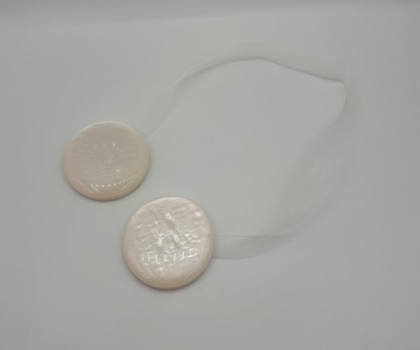 CALAMITE PER TENDA CON FETTUCCIA DIAMETRO 30MM MADREPERLA