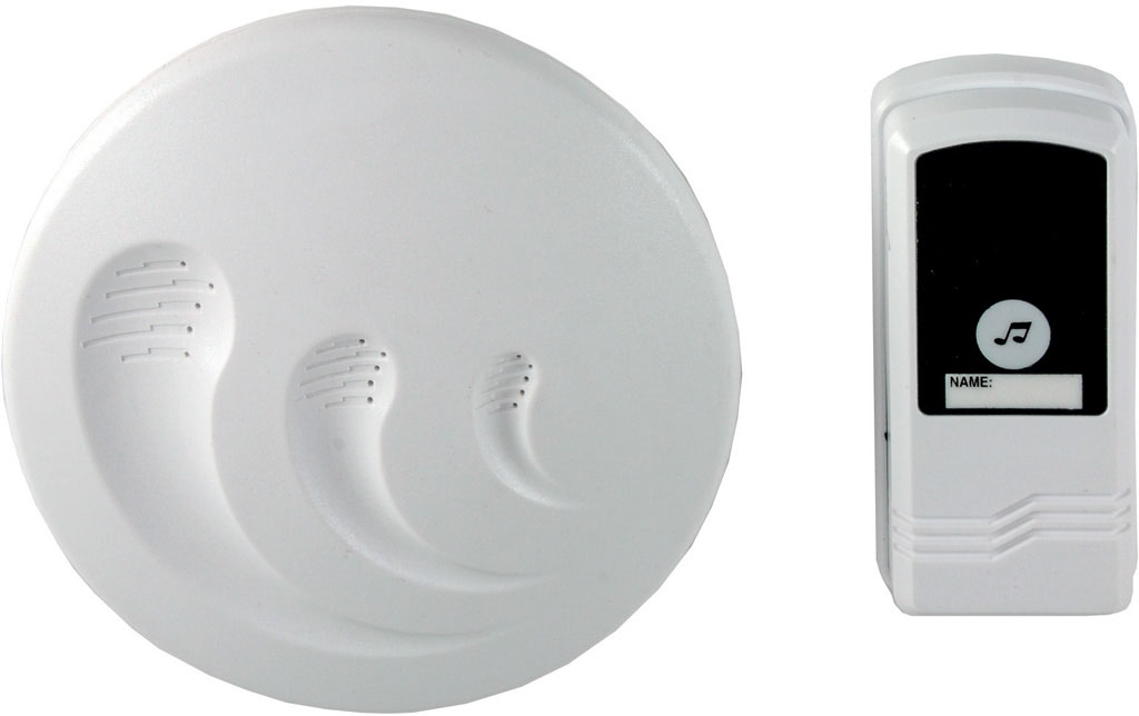 Campanello senza fili MAURER per porta - telecomando con batteria A23 inclusa - ricevitore con 3 batterie AA non incluse - 16 di