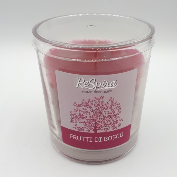CANDELA RESPIRA profumo FRUTTI DI BOSCO 140grammi +35ore di utilizzo