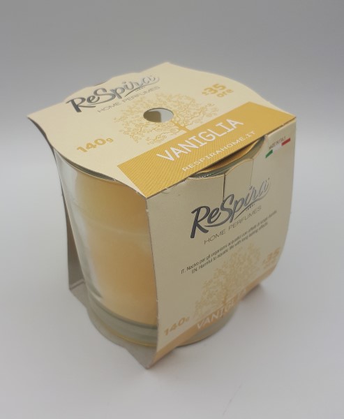CANDELA RESPIRA profumo VANIGLIA 140grammi +35ore di utilizzo