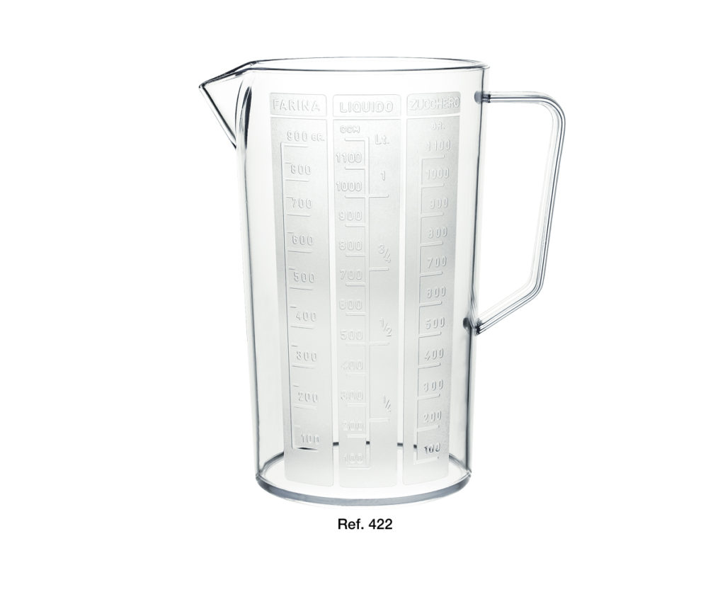 CARAFFA GRADUATA FLORIDA 1,2LT COSMOPLAST ART. 422 per dosare, versare e preparare,pratica gradazione,igienica e facile da pulir