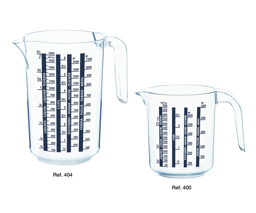 Caraffe Olimpia graduate antiscivolo  1,5LT Ø 10 h13CM, base d’appoggio antiscivolo pratica gradazione igieniche e facili da pul