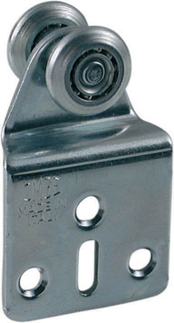 Carrello in acciaio a 2 ruote di diam. 15 mm in acciaio, a completa corona di sfere - portata max. 15 kg - tipo a piastra piegat