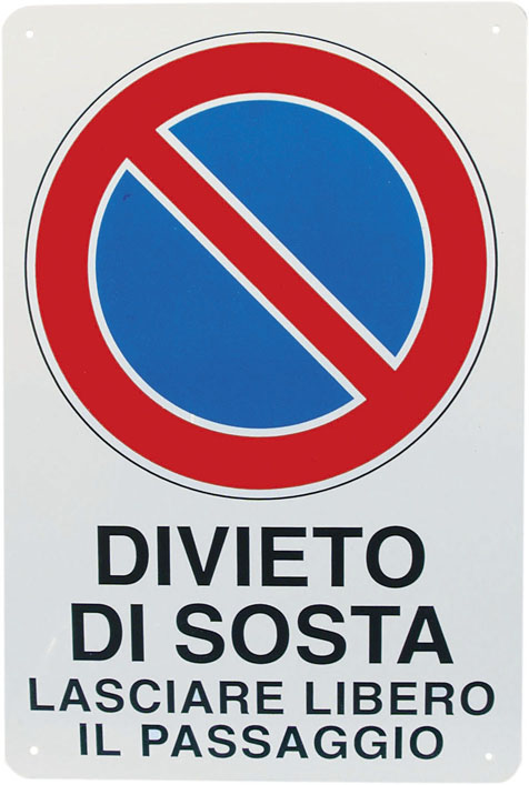 Cartello LASCIARE LIBERO IL PASSAGGIO  in plastica 30X20CM