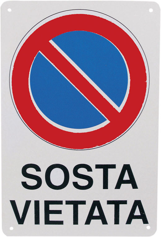 Cartello SOSTA VIETATA in plastica CM20X30