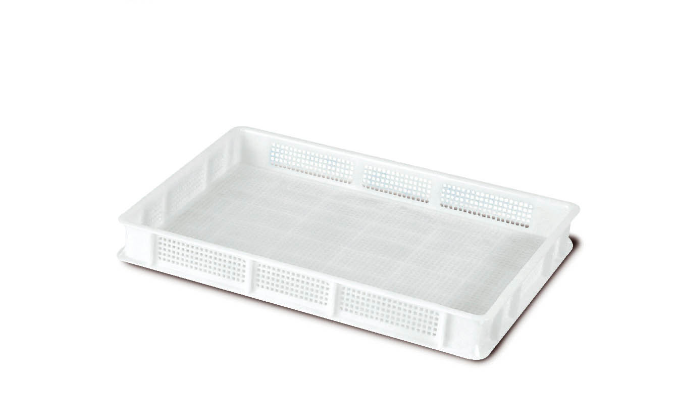 CASSETTA SERVICE FORATA CM60X40XH10CM BIANCA SOVRAPPONIBILE SENZA COPERCHIO