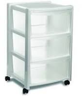 CASSETTIERA LIBERA 3 CASSETTI BIANCA CON RUOTE  STEFANPLAST