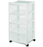 CASSETTIERA LIBERA 4 CASSETTI BIANCA CON RUOTE STEFANPLAST