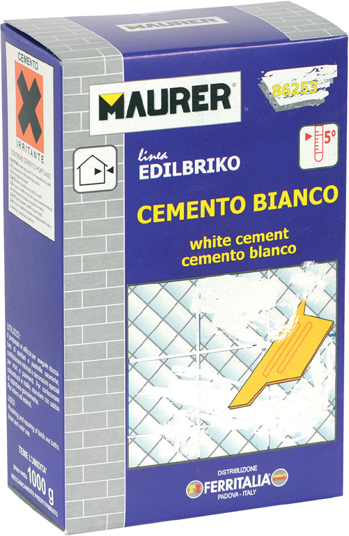 Cemento bianco 5KG MAURER EDILBRIKO per stuccatura e riparazioni su piastrelle e sanitari - adatto per uso interno ed esterno