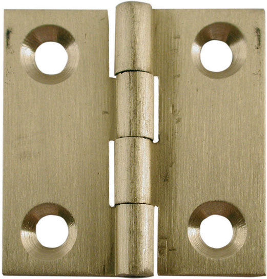 CERNIERA PIANA IN OTTONE FRESATO SATINATO CON SPINA FISSA ART.4101 40X35MM