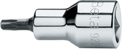 Chiave a bussola a giravite per viti con impronta TORX 50 cromata - attacco quadro femmina 1/2 - inserti bruniti - BETA art. 920