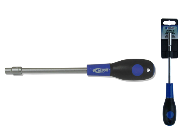 Chiave a bussola esagonale MM13 cromata con manico ergonomico.