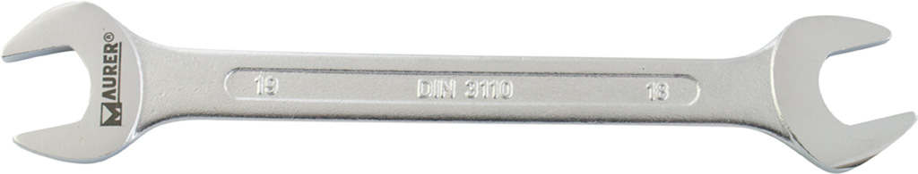 Chiave fissa 18x19 a forchetta doppia MAURER in acciaio cromo vanadio DIN 3110