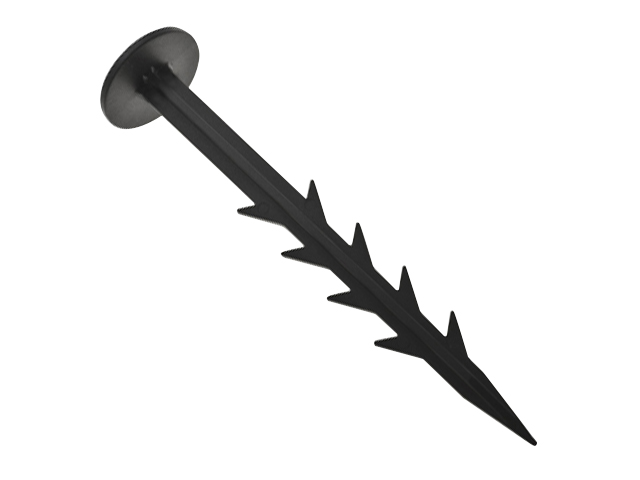 Chiodo ferma telo dentato da cm.15. Ideale per teli pacciamatura e tessuto non tessuto.