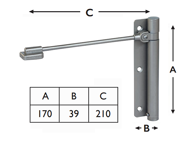 CHIUDIPORTA ALDEGHI ERCOLE ZINCATO DESTRO MM170X210