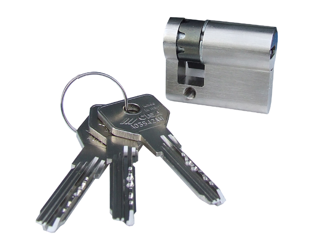 cilindro Cisa 0E304 Mezzo Cilindro europeo Asix MM 40 30X10, in ottone nichelato, camma compatibile DIN