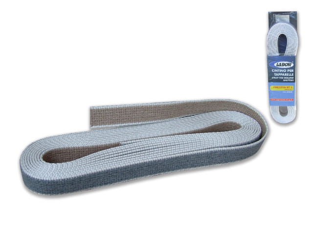 Cintino per tapparelle in confezione da 5MT PER FINESTRA  Larghezza mm.22 in cotone extra pesante, bicolore nocciola e grigio.