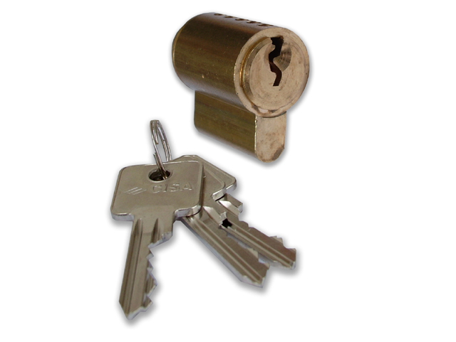 Cisa 02649.10.0 Cilindro europeo per maniglione antipanico. Dimensioni: L mm.23. Utilizzabile su maniglioni serie: 07077.18 - 07