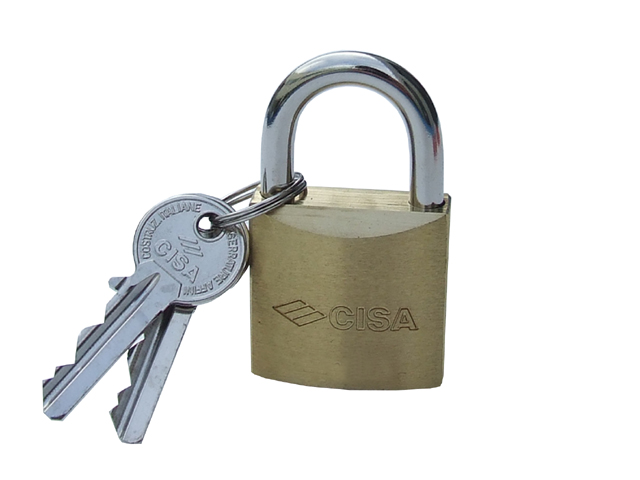 Cisa 21010-30-0  30MM KA SERIE GT0370. Lucchetto LOGO ad arco normale, corpo in ottone, fornito con 2 chiavi.