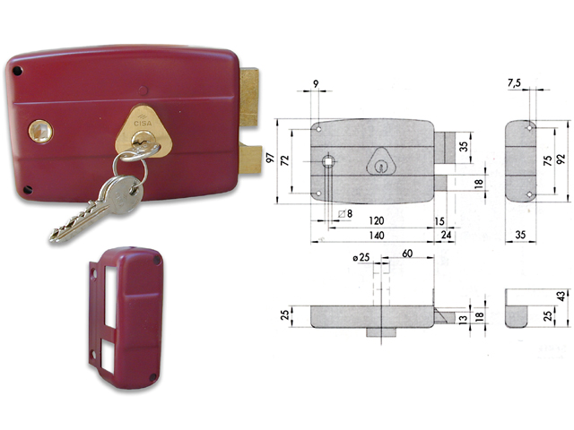 Cisa 50171-60-1 Serratura da applicare per portoncino.