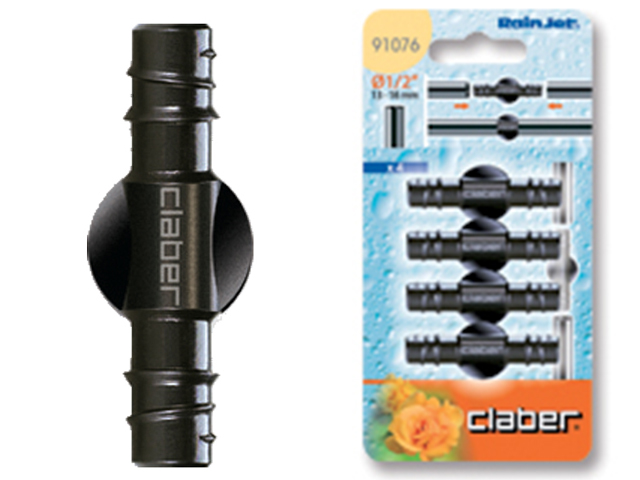 Claber 91076 Raccordo di prolunga. Permette di raccordare due spezzoni di tubo collettore da 1/2 (13-16 mm). Blister da 4 pz.